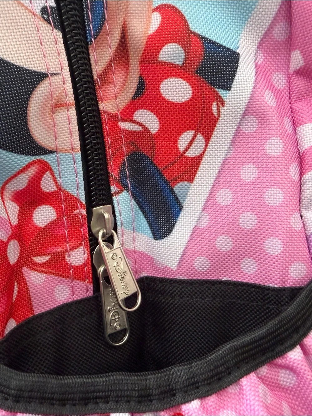 Disney Pink Minnie & Daisy Kids Backpack with Polka Dot Bow Print